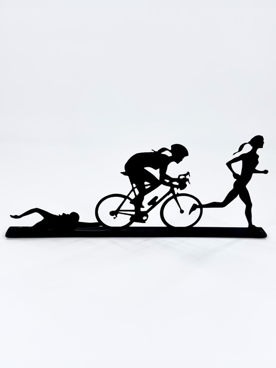 Anvil Island Designs Other - Triathlete Metal Art Sculpture | Runner Cyclist Decor | Gift Idea
